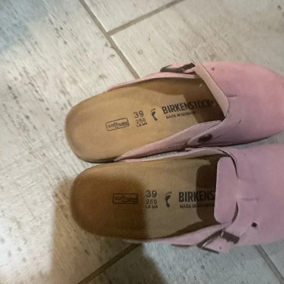 Birkenstock Soft Pink Mules with Strap - Picture 4 of 5